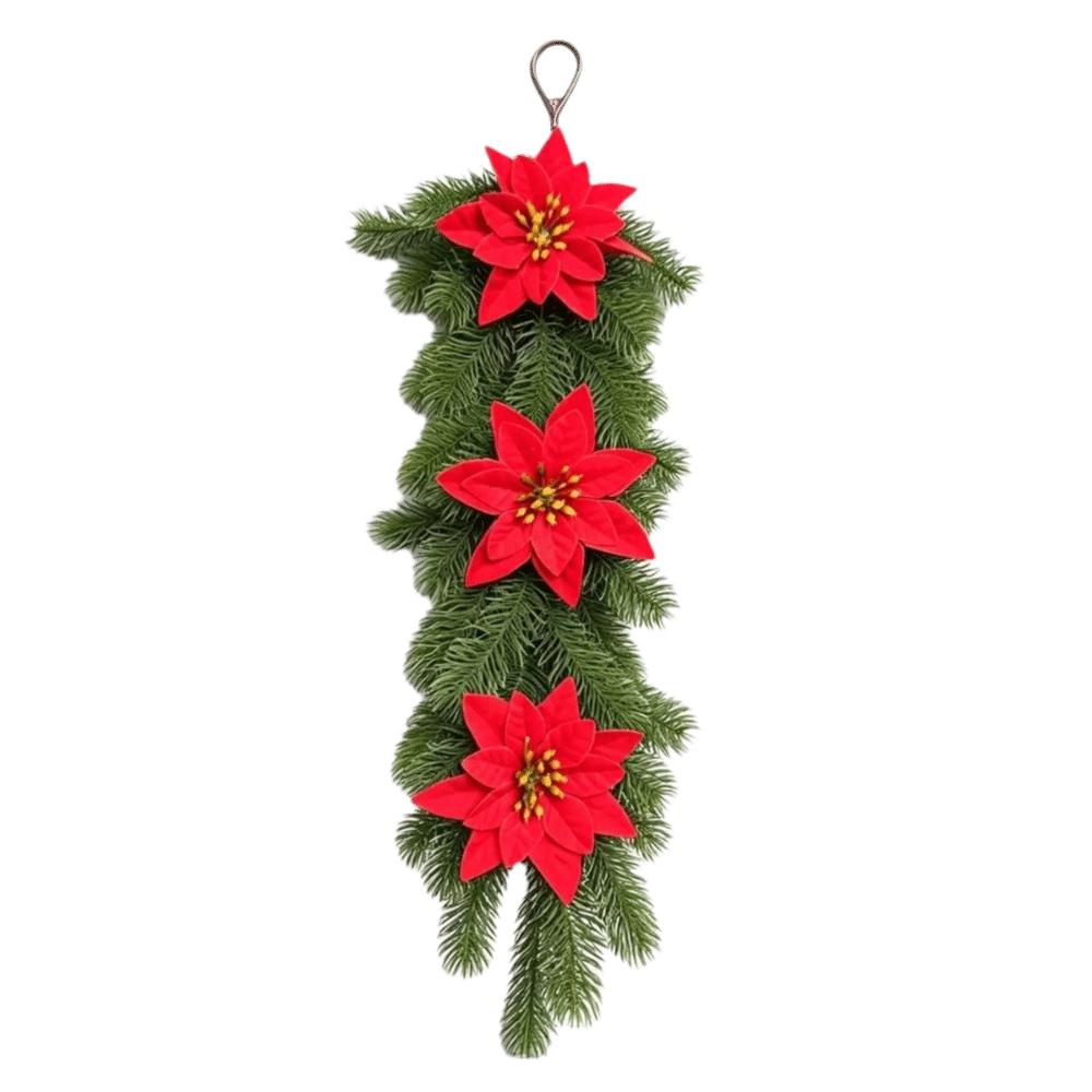 Plastic Artificial Christmas Wreath Lifelike Christmas Wreath Ornaments Table Decor