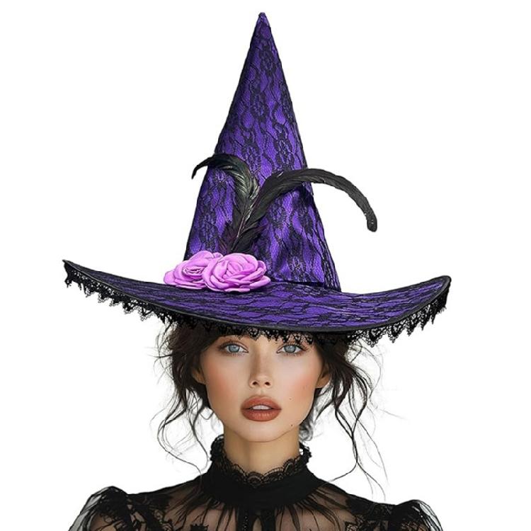 Soft Fashionable Hat Gothicism Witch Costume Hat Outdoor Activity Hat for Female Theme Party Headwear