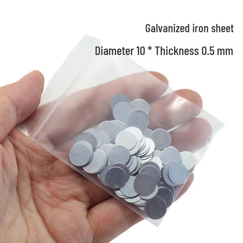 100 Round Galvanized Rust-Proof Magnetic Sheet Patches (0.3-1mm Thick)
