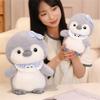 Cartoon Cute Penguin With Butterfly Headwear And Scarf Plush Toy Doll For Gift