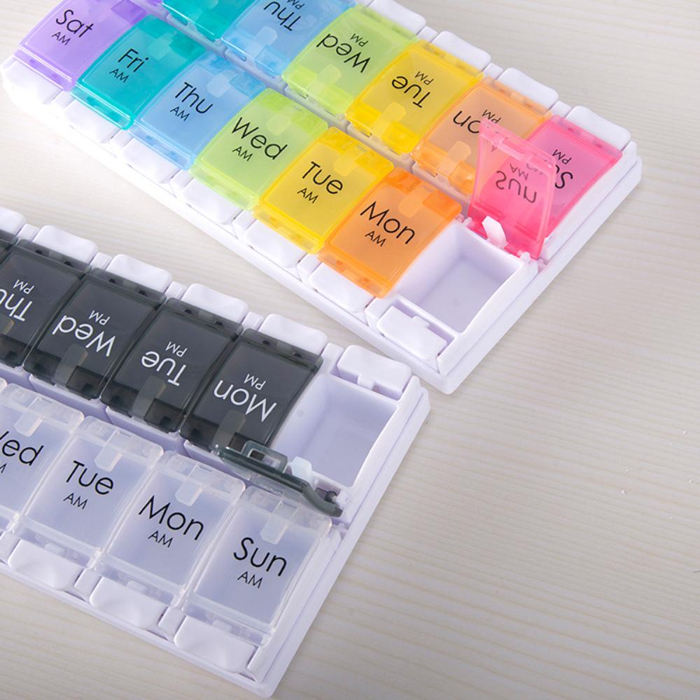 Large Pill Boxes and Organizer 2 Times A Day Pill Case 14 Compartments Pill Dispenser To Hold Big Vitamin Supplements Fish Oil