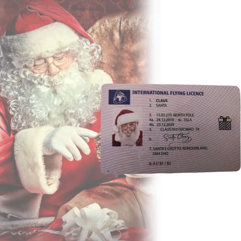 Premium Santa Claus Driving License Christmas Novelty Gift Card Plastic Material