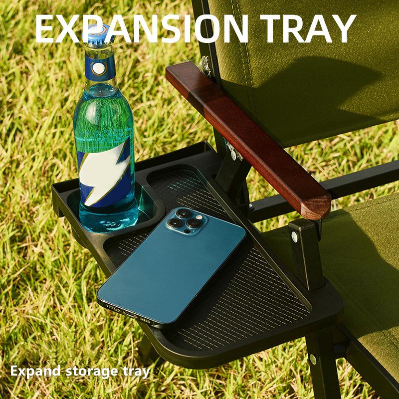1Pc Outdoor Camping Chair Side Storage Tray Recliner Chair Tray Camping Accessories Folding Universal Cup Holder Tool