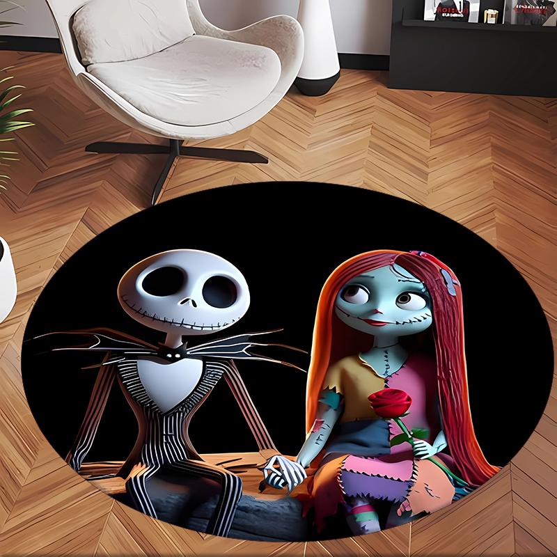 The Nightmare Before Christmas (1) Round Office Rug Decorative Floor Rug for Office Bedroom Living Room and Home Space