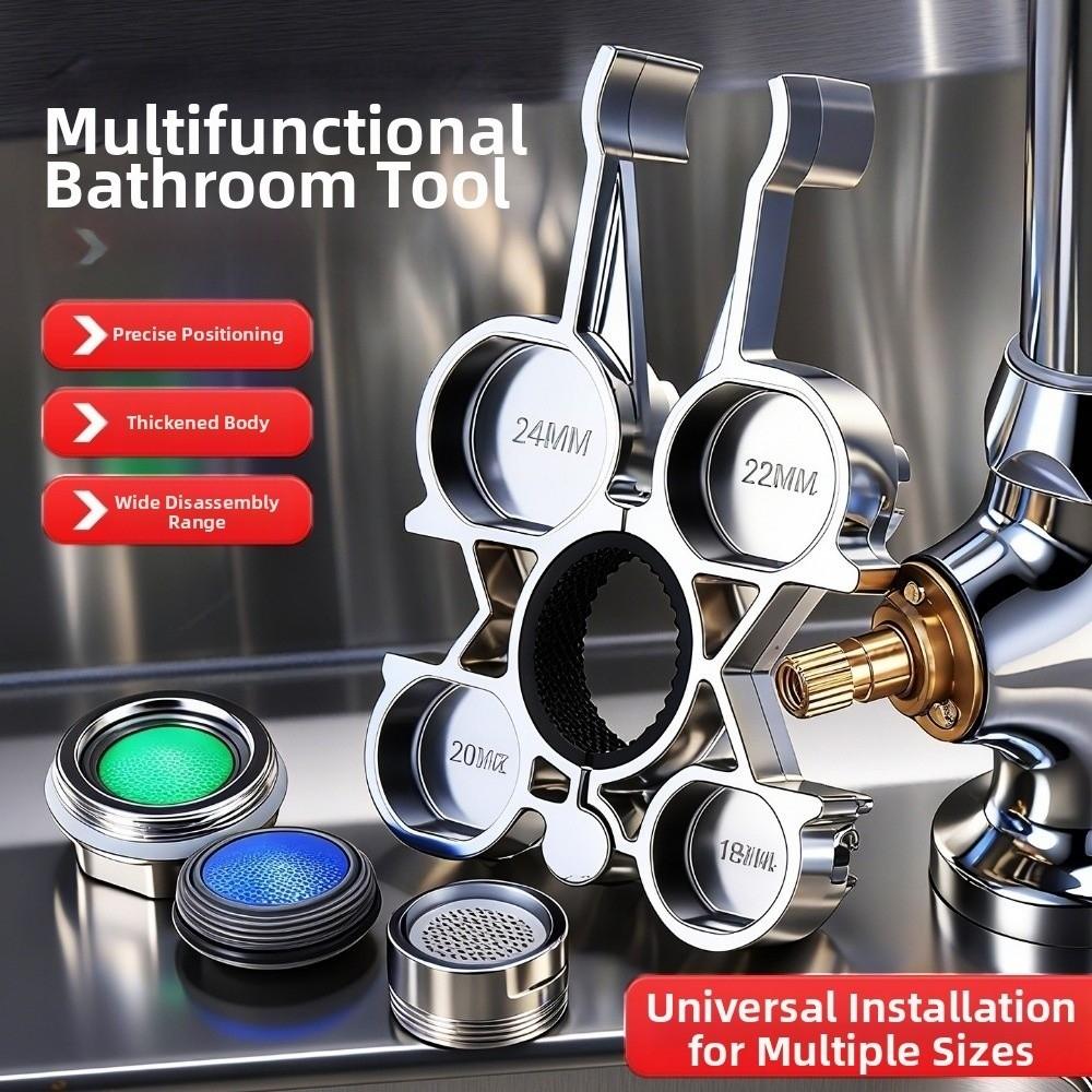 Domácí oprava Vodovodní potrubí Klíč 12in 1 Klíč na instalatérské práce u dřezu Klíč na perlátor baterie Instalatérské nářadí