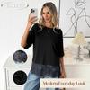 Bluze și cămăși casual de modă pentru femei JPNTKY, cu mânecă scurtă și gât rotund