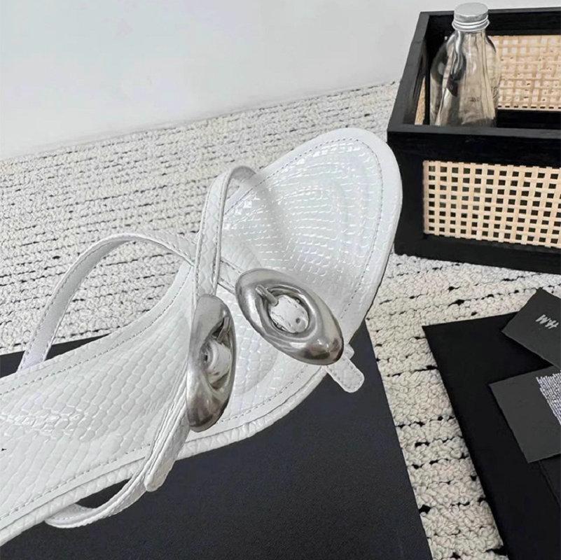Fashion Summer 2025 New A-Style Metal Buckle Cross-Strap High-Heeled Sandals, Thin Heels, Sexy Open-Toe Slippers, And Women'S Flip-Flops