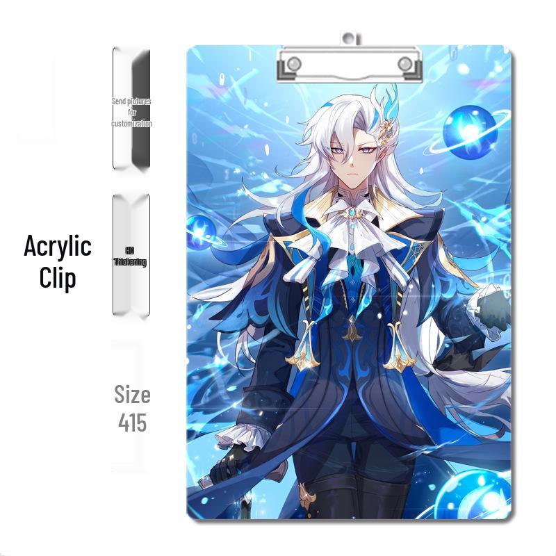 Anime Style Acrylic Clipboard and File Folder with Thickened Writing Pad