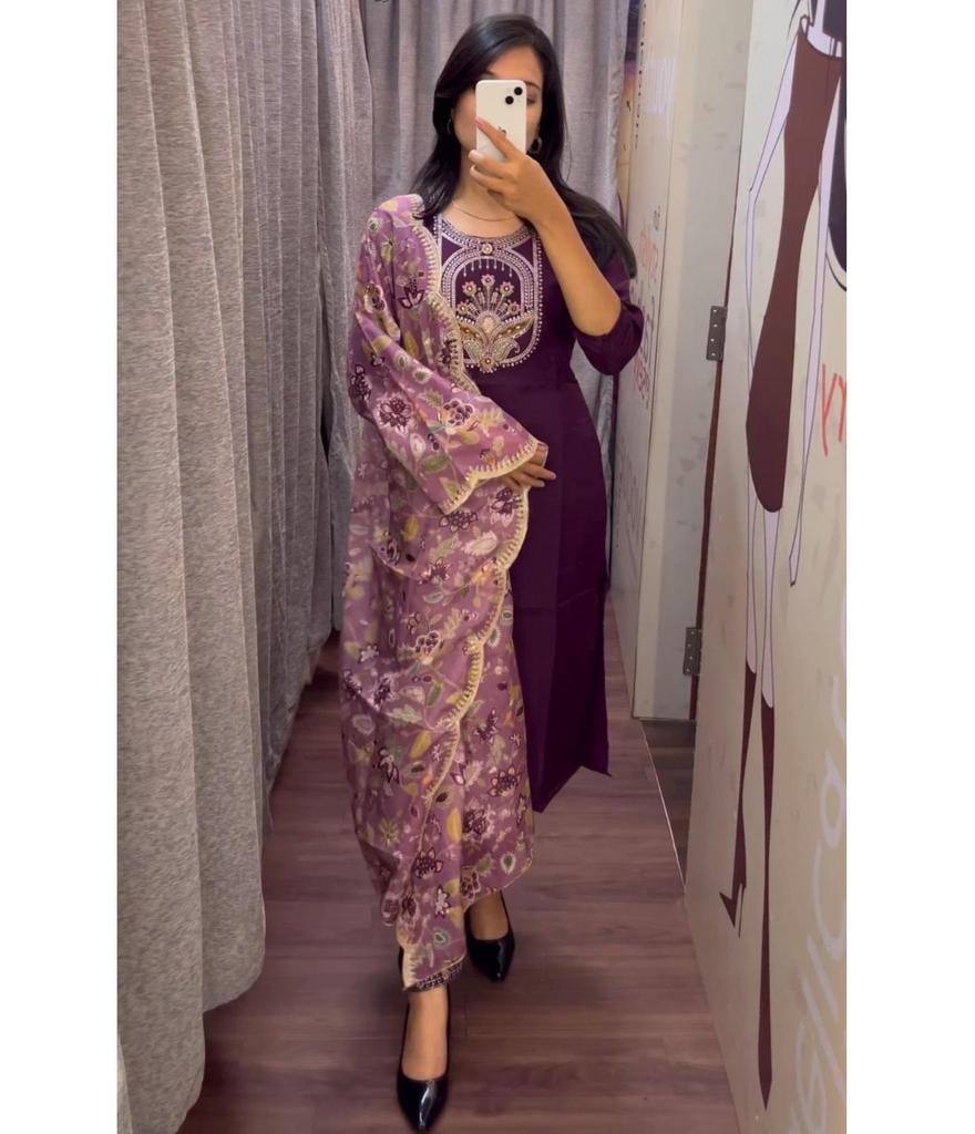 Indian Women Designer Party Wear Salwar Suit Kurti Pant Dupatta Set Indian Ethnic Wear