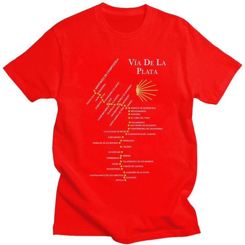 

Custom Buen Camino De Santiago T Shirt for Men Pure Cotton Tshirt Fashion Tee Short Sleeve Tshirts Loose Fit S