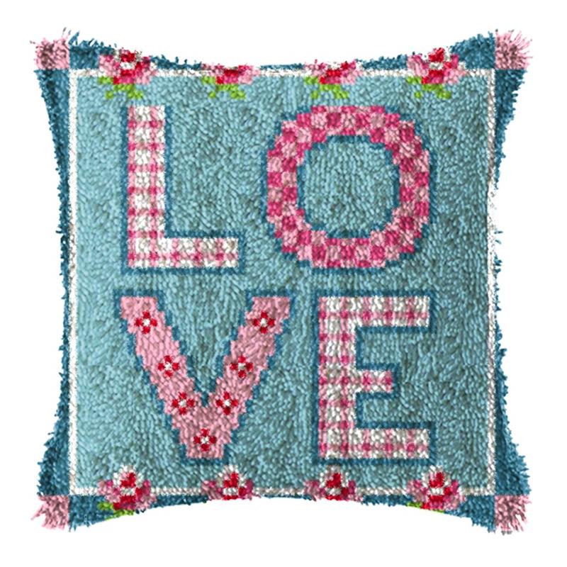 Stickerei Knüpfhaken DIY Handgestricktes Besticktes Kissen Knüpfpaket Unfertige Knüpfhaken Teppich Kits Smyrna Paket Teppich DIY