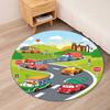 Cute Cars Printed Round Rug Carpet Chair Rug Area Rug Entryway Doormats,for Office Chair Living Room Bedroom Kitchen Room.