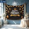 Gold Gold Birthday Background 1pc - Polyester Banner