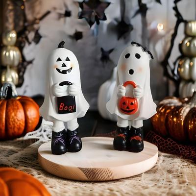 Hand-painted Resin Ghost Figurine Handicraft Ghost Halloween Decoration  Desk Decor