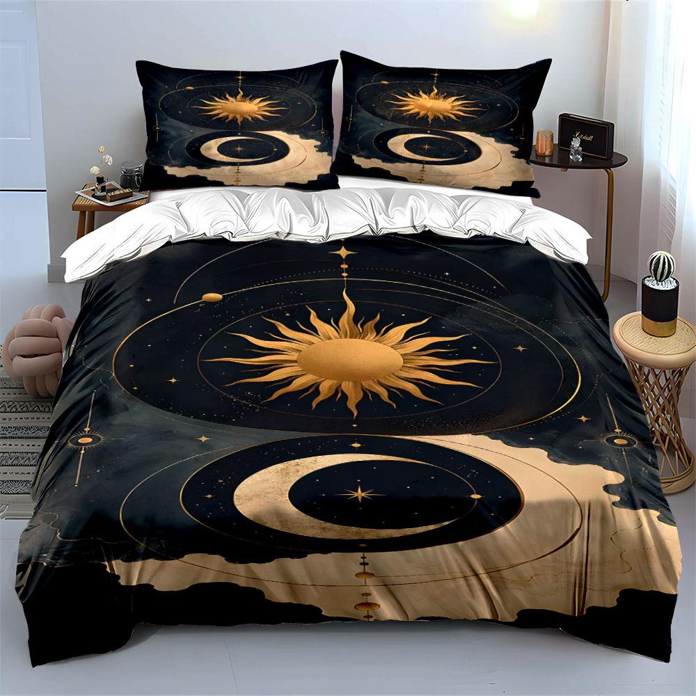Goldene kosmische Traumlandschaft flüstert. Bettwäsche-Sets Bettbezüge Kissenbezüge(1* Bettbezug 2* Kissenbezüge ohne Bettdecke)