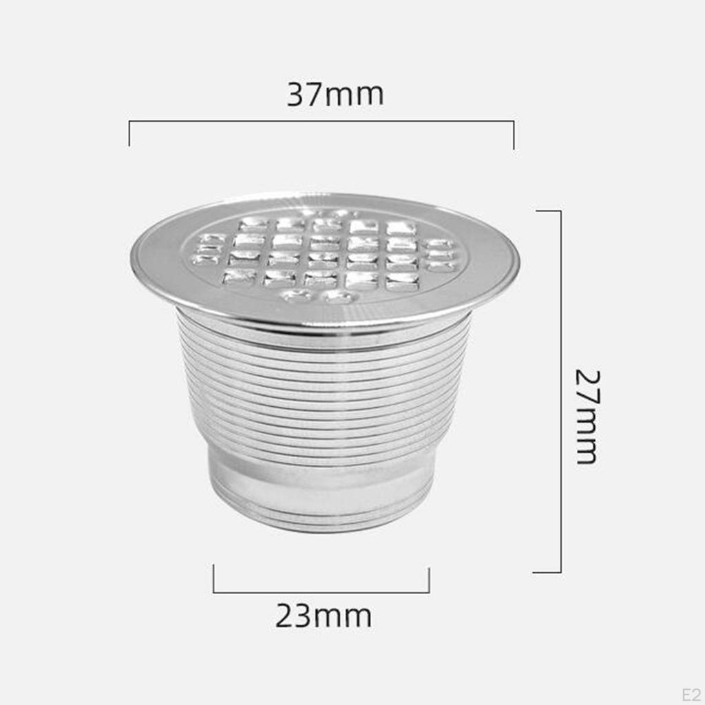 Coffee Filters Cup, Refillable Capsule Set and Brush Spoon, Reusable Pod for