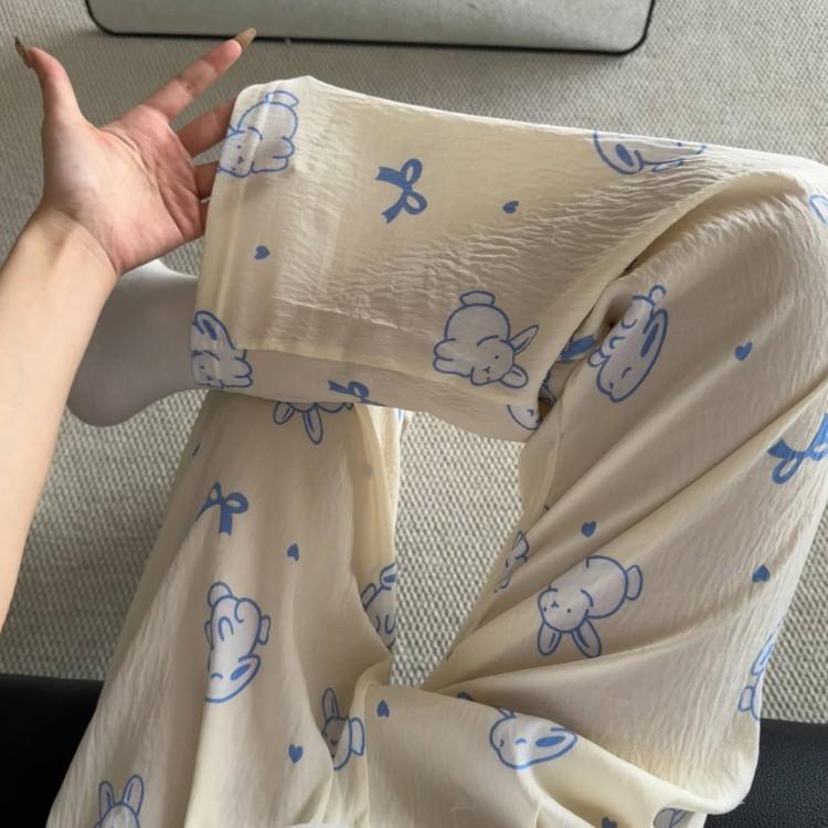 2026 New Style Lounge Pants for Women Loose Fit Wide Leg Casual Pajama Pants for Outdoor, Campus, Home
