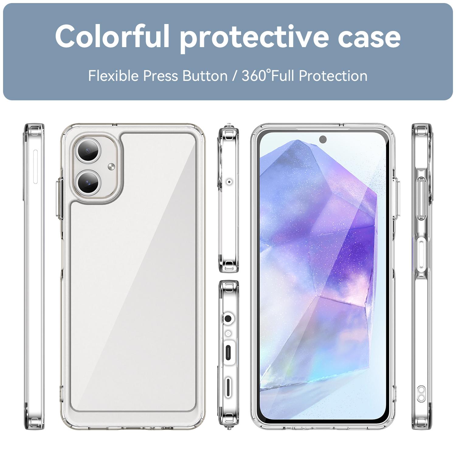 

For Samsung Galaxy A06 4G Clear Case WANLONFENG FM Series TPU Phone Back Cover (Big Lens Hole) E