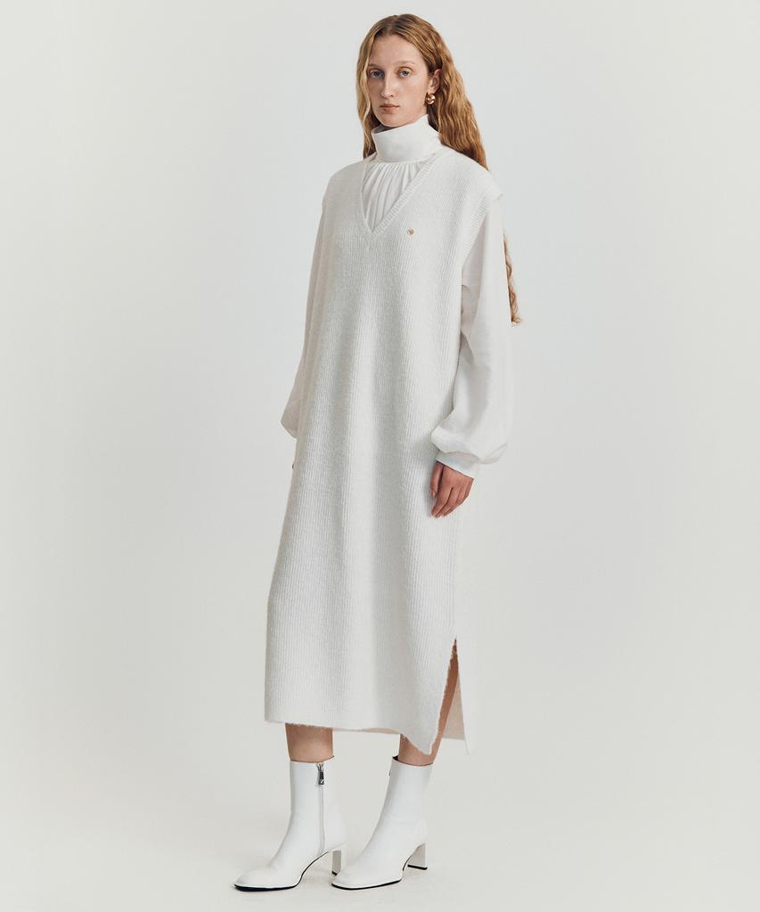 Meibeoyu Volodina Knit Long Vest _ Ivory
