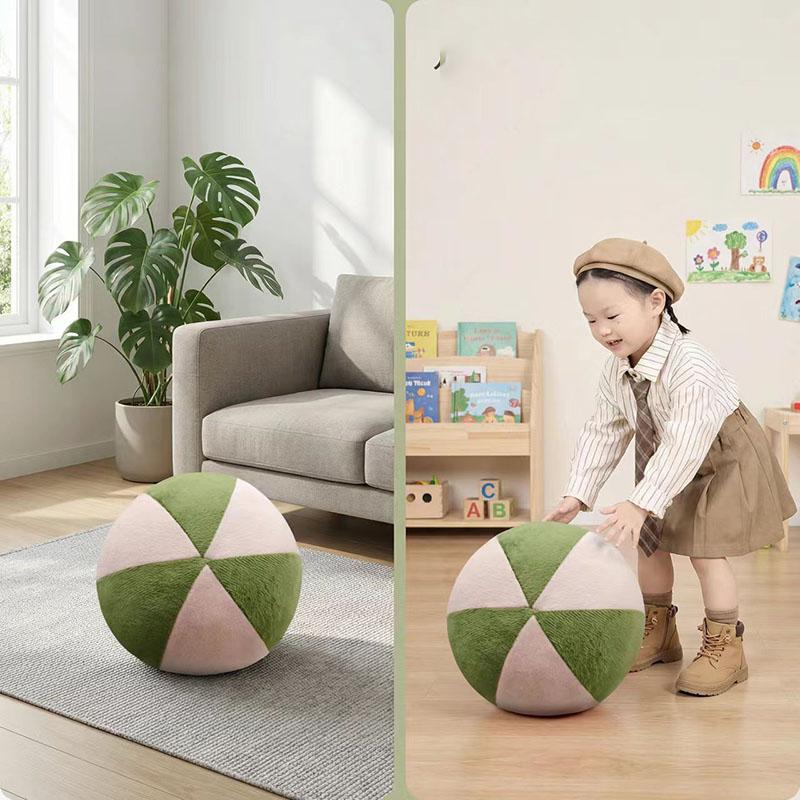 10-35cm Zacht Groene Pluche Bal Kussen Kleurblok Rond Kussen Kinderen Sensorisch Speelgoed Voor Kinderkamer Slaapkamer Bank Woonkamer Huisdecoratie 15CM gray