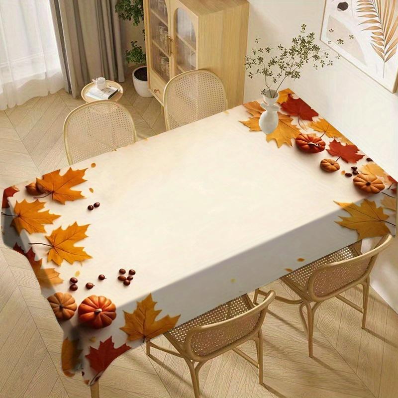 Autumn Harvest Rectangle Table Cloth for Table Decor Kitchen Dining Waterproof Reusable Tablecloth for Tables Wedding Party