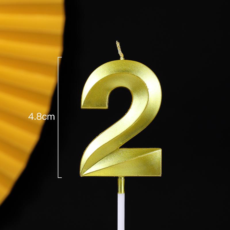 Gold Number Birthday Candles - Cartoon Cake Decorations for Kids' Parties
