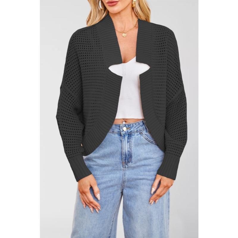 

Новая горячая распродажа Temu Осень и Зима Модный вязаный кардиган с рукавами летучая мышь Женская куртка XL чёрный