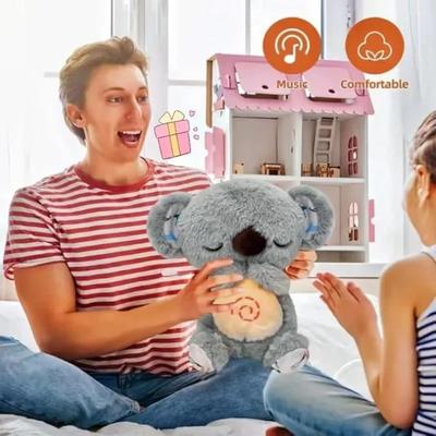 Baby Sound Machine Soothe Snuggle Breathing Otter Koala Sleep Plush Pillows Toy with Music Lights for Newborn Hanging Toy Gift