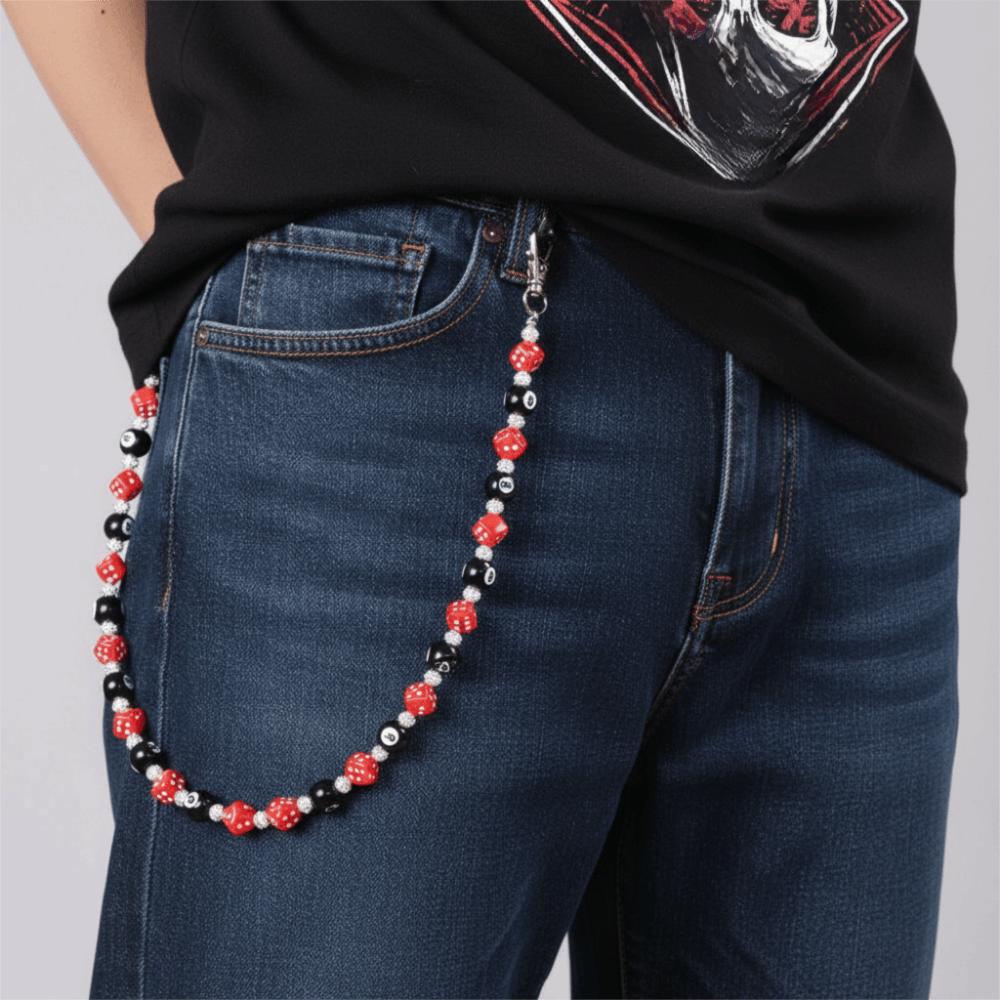 Billiard Ball Colorful Dice Waist Chain Zinc Zinc Zinc Alloy Punk Belt Chain Metal Pants Chain Female