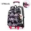 Rolling Wheeled Backpack Book Bags School Children School Bag with Wheels Students Backpack For Girls Trolley Bag Cute Schoolbag