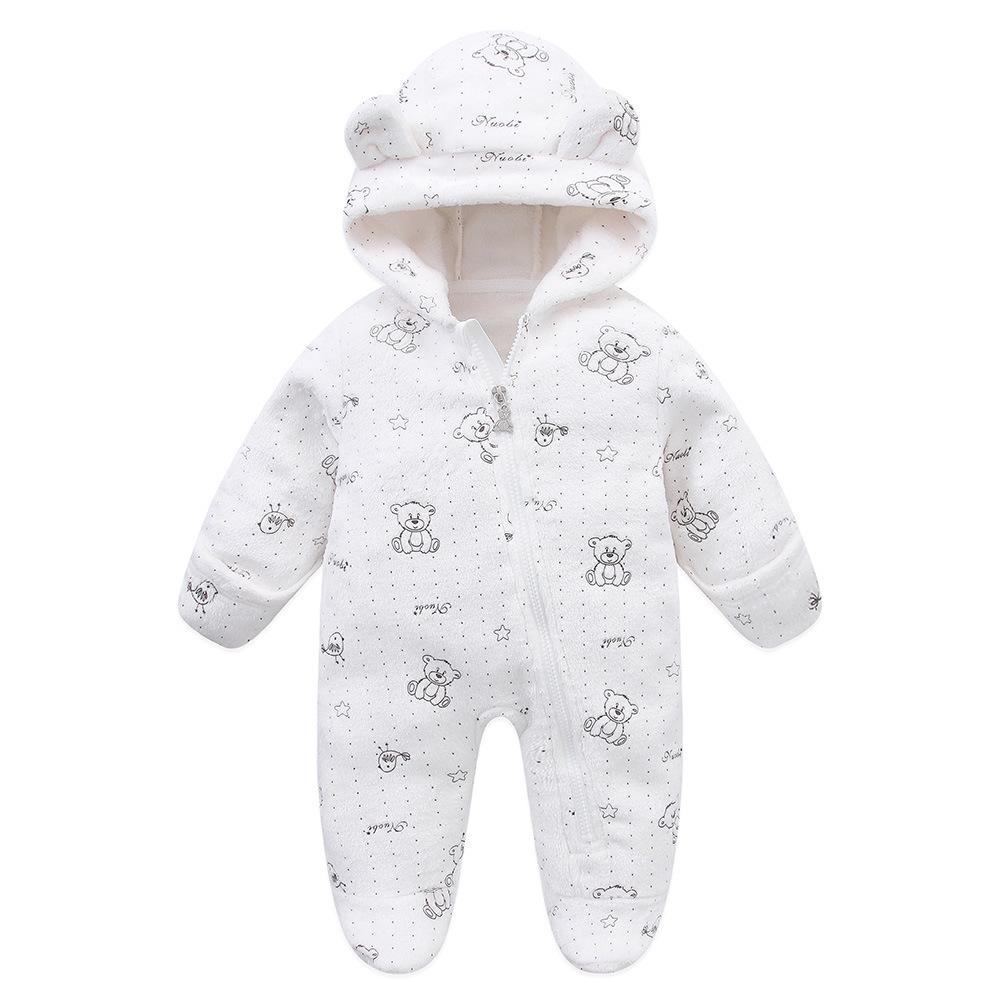 Unisex Baby Flannel Jumpsuit - Warm, Thickened Autumn/Winter Crawling Outfit for Newborns & Toddlers