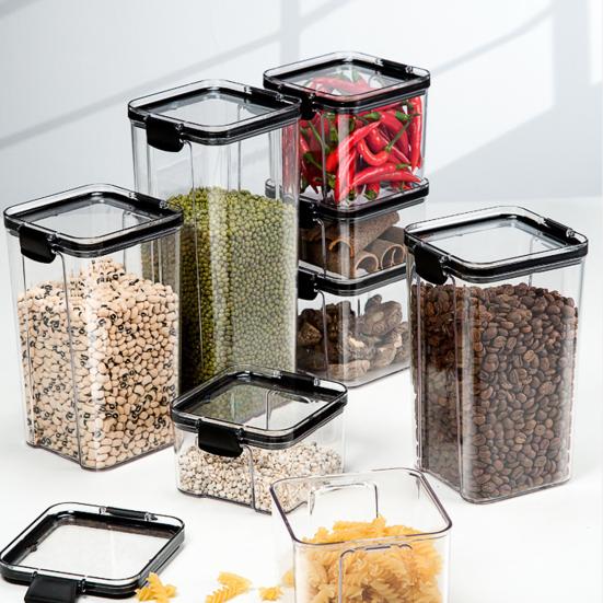 Uzavřená plechovka Transparentní velkokapacitní PP viditelná nádoba na skladování potravin pro domácnost