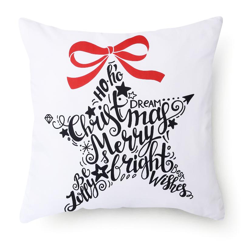 45x45cm Weihnachten Frohe Weihnachten Dekorativer Druck Muster Kissenbezug Zuhause Wohnzimmer Sofa Dekokissenbezug