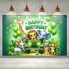 Dschungel Tier Geburtstagsparty Kulisse Wild One 1. Alles Gute zum Geburtstag Party Dekoration Banner Neugeborenes Babyparty Foto Hintergrund