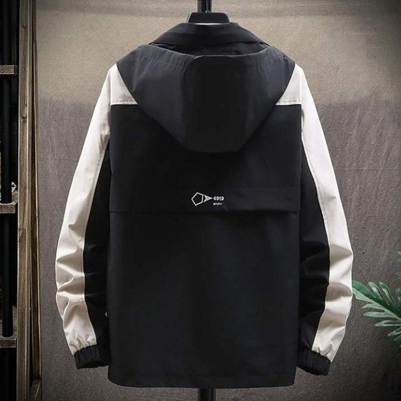 Wiosenna kurtka męska w dużych rozmiarach Butik z kapturem Miękka i wygodna parka Dorywczo luźna odzież robocza