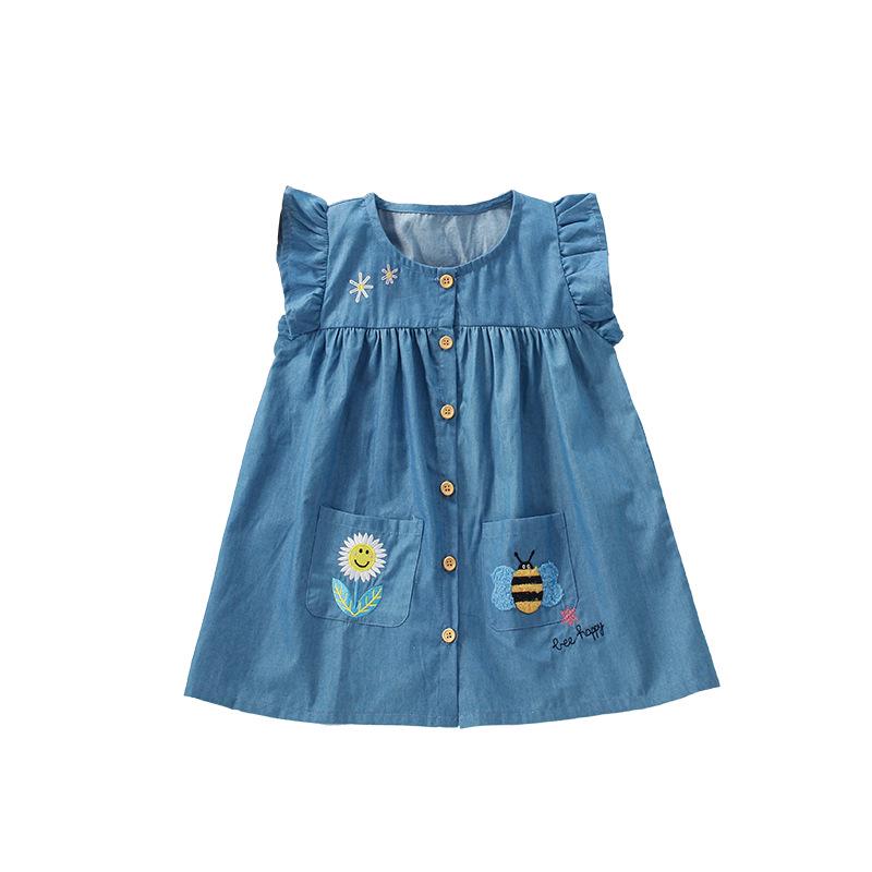 Spot Malwee Summer Dress: Stylish European & American Princess Dress for Little Girls