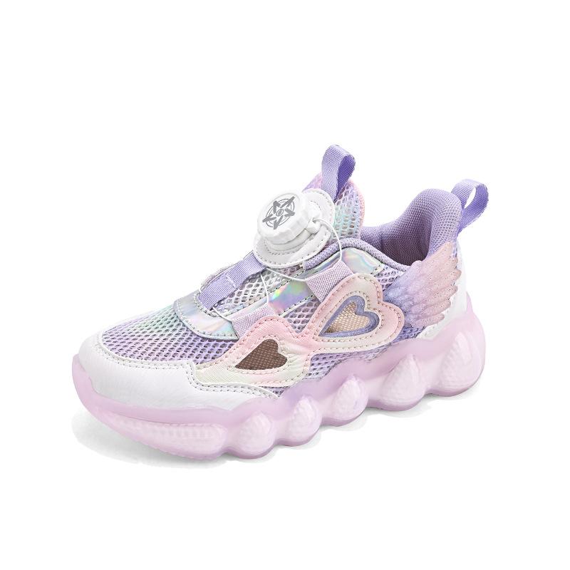 

Girls shoes new mesh breathable medium and older children s sports shoes girls rotating buckle children s casual shoes 40 yards/25.0cm фиолетовый