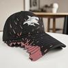 1 Stück Unisex Baseballkappe mit Haifischstickerei - Funky Stil Schwarz mit Rosa Akzenten, Ganzjahreskomfort, Strapazierfähiger Hochwertiger Stoff