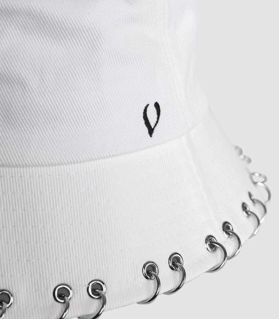 VIBRATE Blackline Ring Piercing Bucket Hat (White)