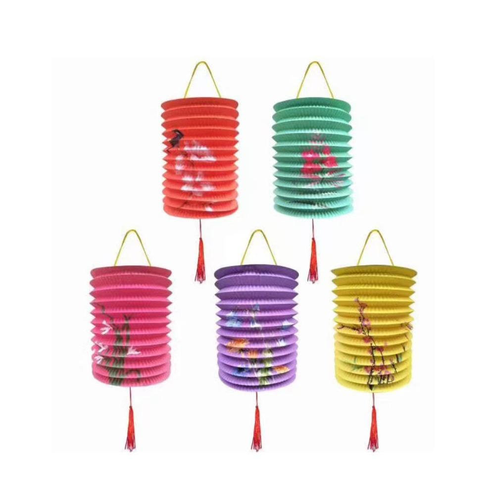 Paper Organ Lantern Cylindrical Middle Autumn Festival Lantern Party Supplies Hanging Lantern  Door