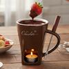 130ml Chokolade Fondue Kop Europæisk Lys Kop Keramisk Krus Opvarmning Mad Ost Kreativ Kaffekop Med Gaffel Julefest