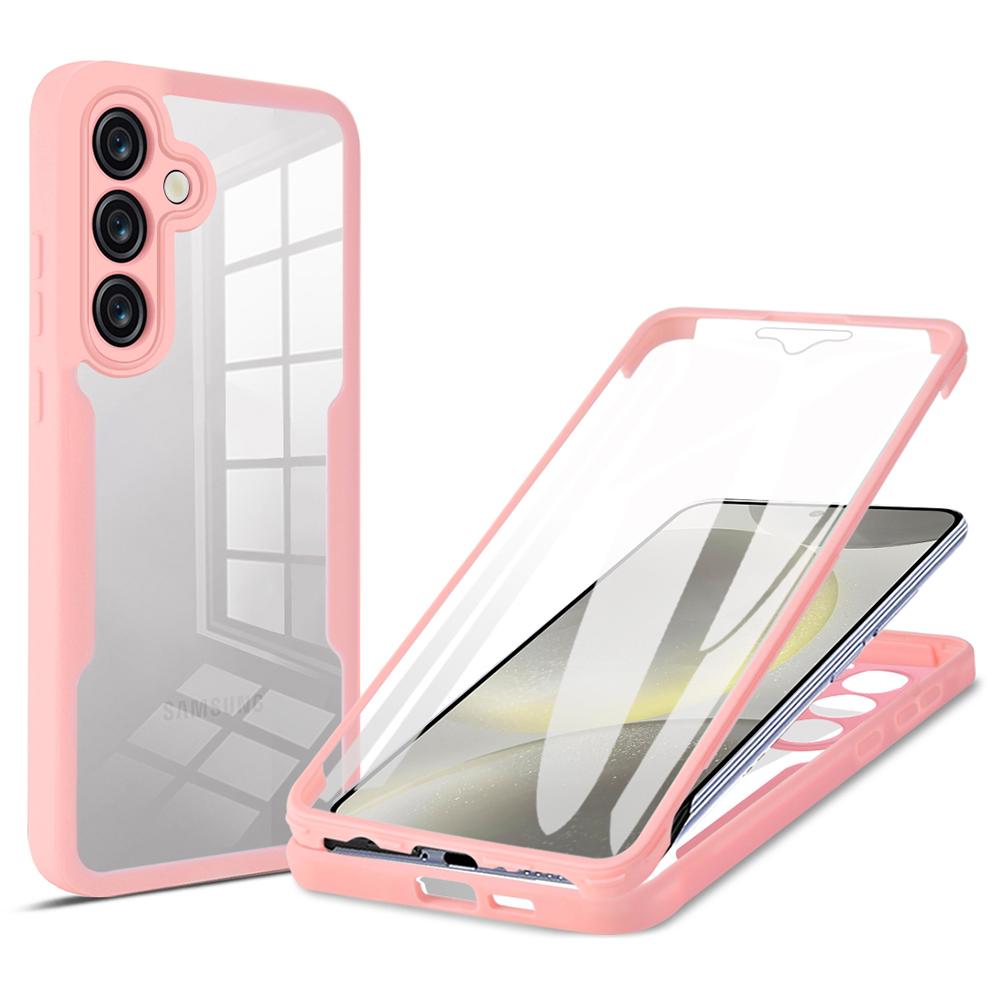 

Для Samsung Galaxy A25 5G (Глобальный) (161.0мм) Чехол Акрил + ТПУ Прозрачный Чехол для Телефона с PET-пленкой для Экрана Pink