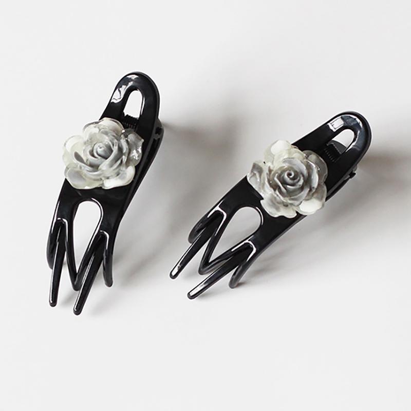 Elegante Exquisite Kamelienblume Haarspange Schlichtes Temperament Tuscheblume Haarspange Fortgeschrittener Sinn Hinterkopfspange Haarschmuck