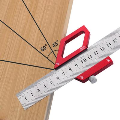 Righello di misurazione multifunzionale per lavorazione del legno 4560 Righello di tracciatura a 90 gradi Righello di tracciatura multiangolo per
