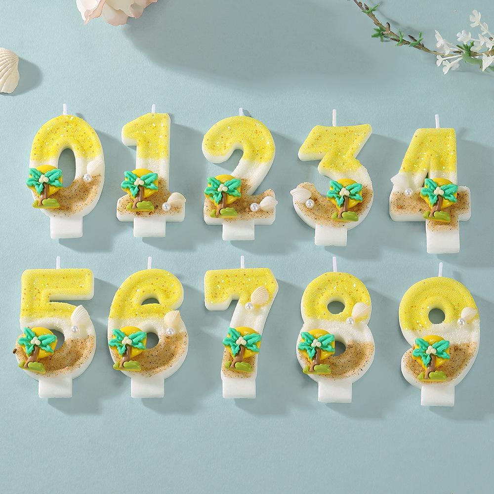 Cross-border Ocean Coconut Tree Birthday Cake Candles
