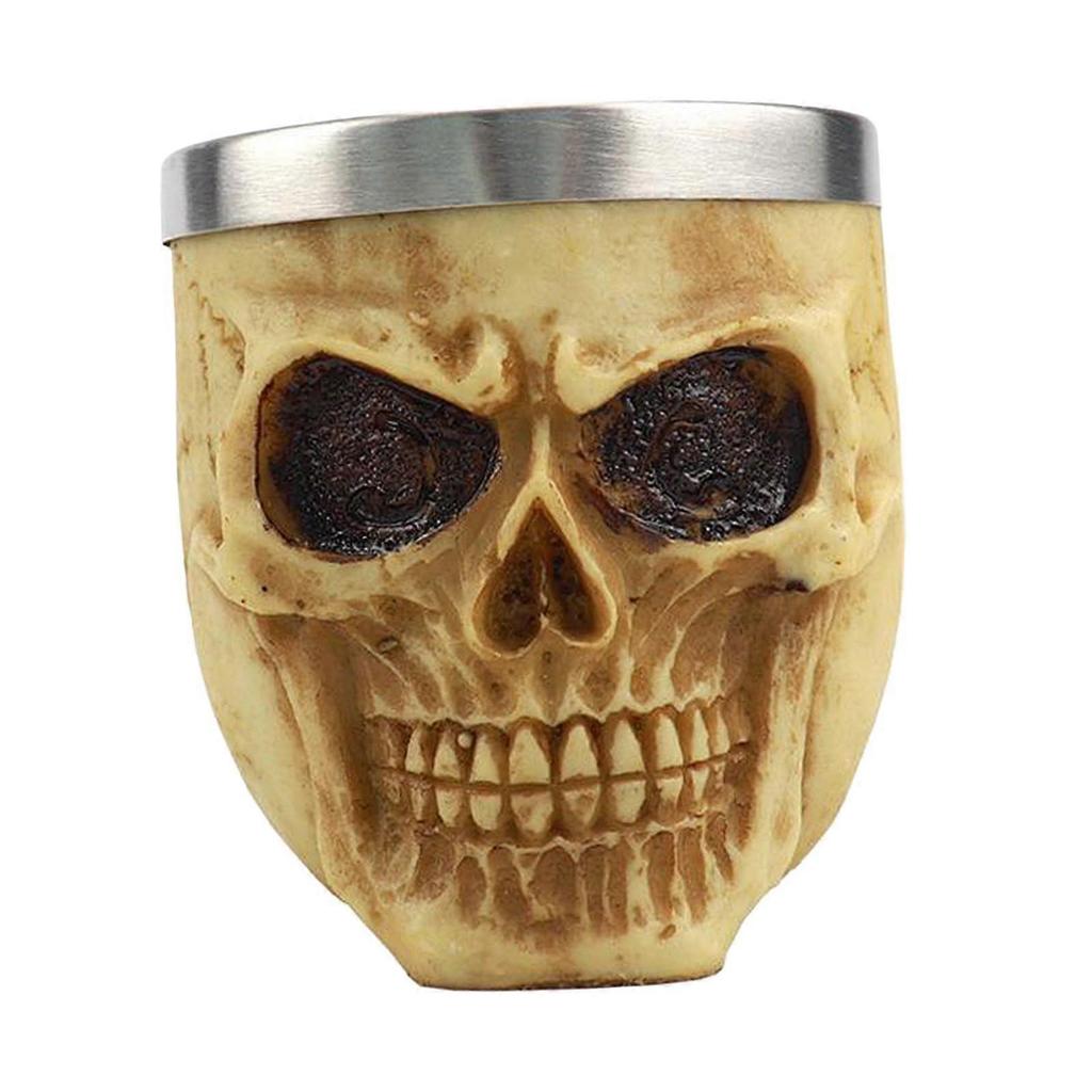 Skull Pattern Barber Cleaning Soap Mug Shaving Lather Bowl,Made of Stainless