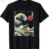 Standard Schnauzer Japanese Kanagawa Wave Funny Surf Dog T Shirt Vintage Washed Fashion Comfortable Stretched
