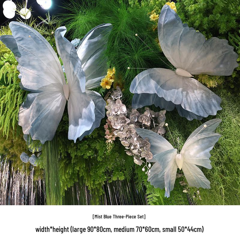 3D Painted Butterfly Wedding Backdrop with Scenery and Props for Photography and Décor