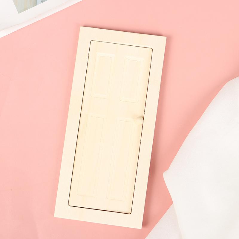 1/12 Scale Miniature Interior Wooden Door Diy Dollhouse Furniture Accessories
