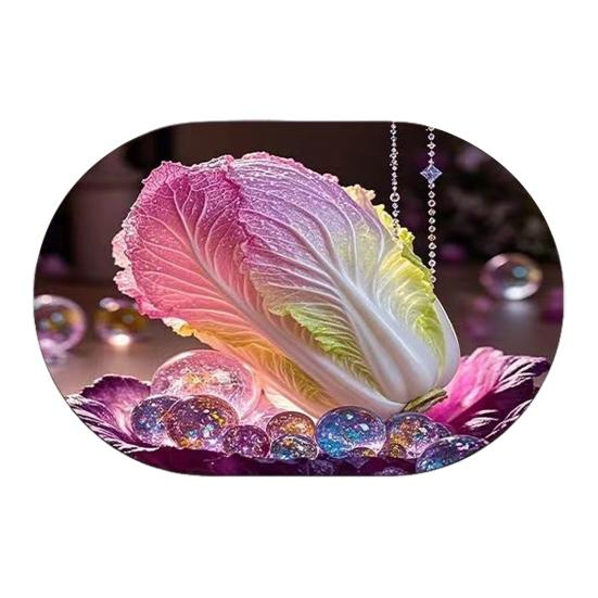 Diatomaceous Earth Floor Mat Colorful Cabbage 3D Realistic Pattern Rug Non-Slip Absorbent Carpet for Bedroom Entrance Kitchen Bathroom